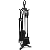 Amagabeli Utensilios de Chimenea Juego 5 accesorios Chimenea Conjunto de Herramientas de Chimenea de Hierro Forjado…